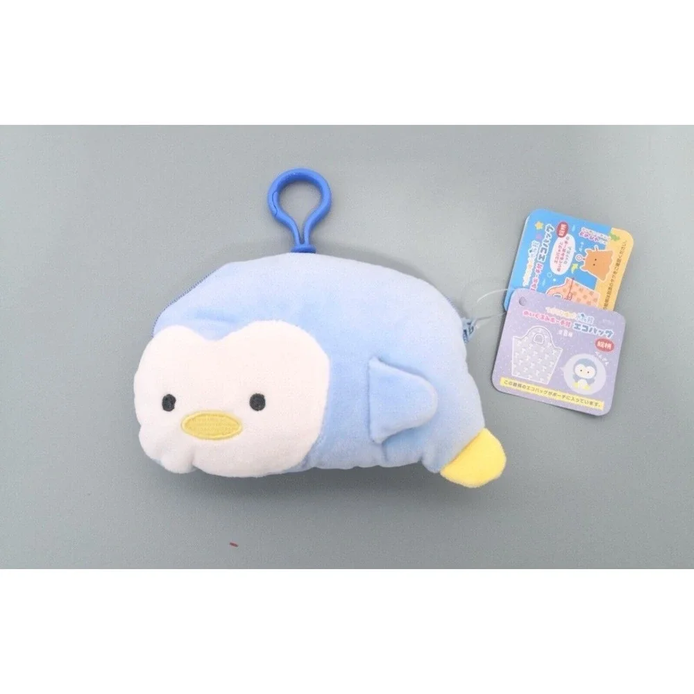 NEW Yell Marine Sea Creatures Blue Penguin Plush Coin Purse‎ Pouch Bag 15cm